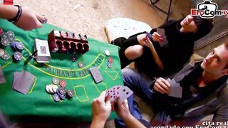 Thin spanish chick with dark hair and tiny melons during the amateur Role Play