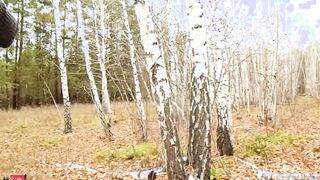 Stepmom takes a hard dick inside the woods