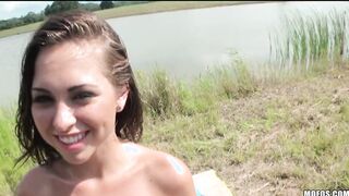 DARK HAIR 19 YEAR MATURE CAUGHT OUTSIDE OILING JUGS FUCKS BI