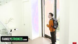 FamilyStrokes - Desperate Stepmom Dee Williams With Massive Jugs Begs Her Stepson To Impregnate Her