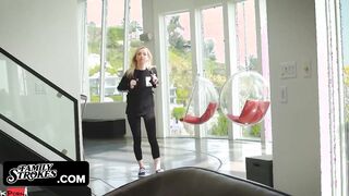 Family Grind - Amazing Assed Blonde goddess Getting Sexual Lesson From Her Long Boobed Red Haired Stepmom