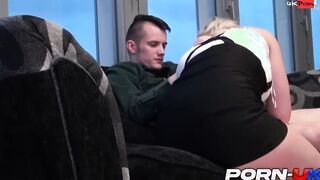 Good British Blonde Amber Deen Deep throats and Riding a