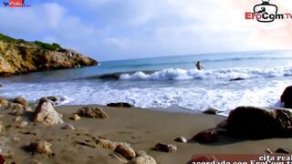 Spanish blonde 18 yo has outdoor amateur anal sex on the