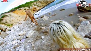 Spanish blonde 18 yo has outdoor amateur anal sex on the
