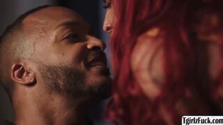 Busty ts Rubi Maxim fucks big black cock