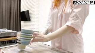 DOEGIRLS - Big Titties Red Haired Kate Utopia Sucks her Boyfriends Dick