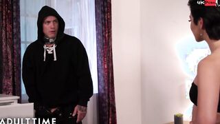 ADULT TIME - Brooklyn Gray Catches Perv Jacking Off To Her Lingerie & Fucks Him Anyway!