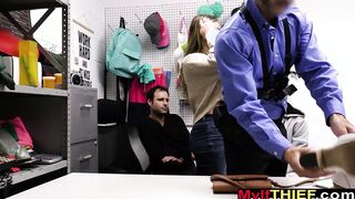 MILF thief fucked in front of husband
