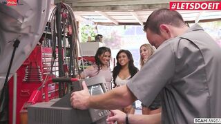 SCAMANGELS - KAT DIOR AND CINDY STARFALL AMERICANS SEDUCE MECHANIC INSIDE ROUGH three WAY - LETSDOEIT