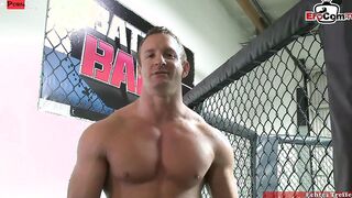Blonde skank with small melons anal nailed in a boxing