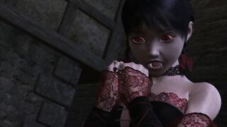 A prostitute satisfied a vampire feet on a city street