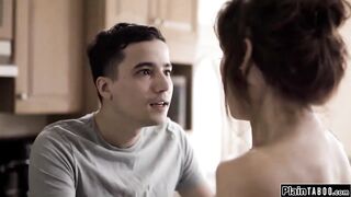 Stepsons anal and double penetration their big titted stepmom