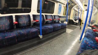 ellie gets his jizz after a fellatio on a train