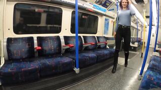 ellie gets his jizz after a fellatio on a train
