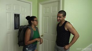 Stepbrother peeps through door as his stepsis plays with her vibrator