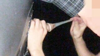 Lovers enjoing glory hole at the club, she love take