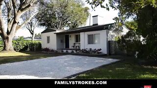 Step Siblings almost Caught Fucking by Step Daddy - Family Rubs
