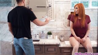 Stepmom giving stepson his first experience