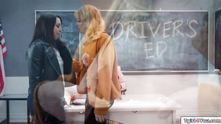 TS Erica Cherry fucks girl at drivers ed
