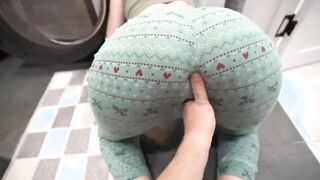 step bro fucked step sister while she is inside of washing machine - creampie