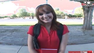Skinny dark haired 19 Year Mature Women with small titties getting a creampie