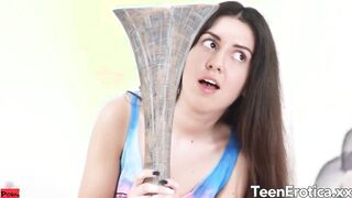two Guys Double Penetrated Slutty 18 Yo Katty West and Gape