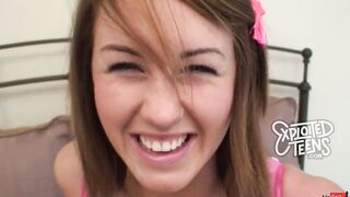 Adorable college cunt with mouth makes her debut porn movie