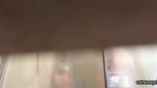 Peeking at my sexy showering stepmother