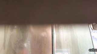 Peeking at my sexy showering stepmother