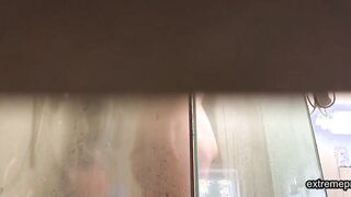 Peeking at my sexy showering stepmother