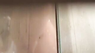 Peeking at my sexy showering stepmother