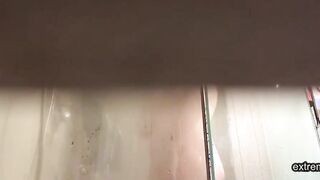 Peeking at my sexy showering stepmother