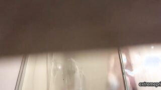 Peeking at my sexy showering stepmother