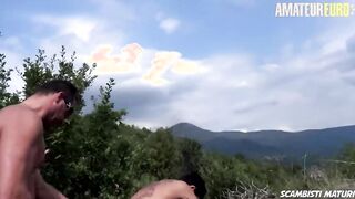 SCAMBISTIMATURI - Crazy Italian Old Lady Getting Fucked in the Butt Public - AMATEUREURO