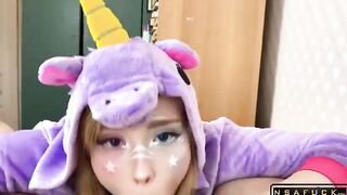 Unicorn Costume Stepsister Sucking Dick