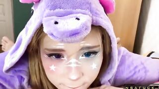 Unicorn Costume Stepsister Sucking Dick