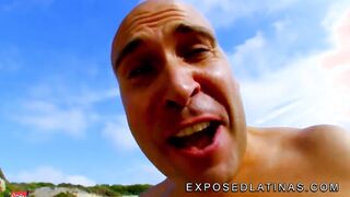 exposedlatinas - Blonde latina pounded in the booty at the beach by