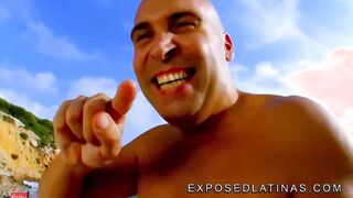 exposedlatinas - Blonde latina pounded in the booty at the beach by