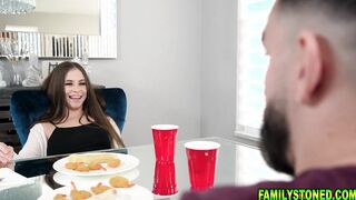 Stepbro walks in on stepsis taking a shower