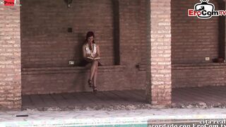 Slim red haired school bimbos with tiny breasts inside a three-way