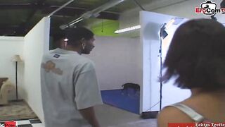 Dark Haired cunt with mouth with small jugs banged from a long black