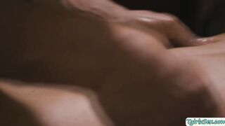 Busty brunette tbabe massage and analed