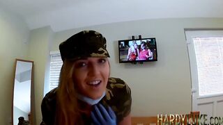Bella Jane ravaged after giving Luke Hardy sloppy blowjob
