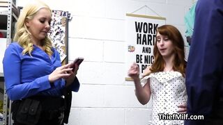 Milf guard enjoys cock and pussy at the office