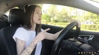 Stepsister Masturbating in the Car at Ho