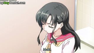 Hentai busty teacher in stockings gets big cumshot