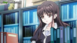 Hentai busty teacher in stockings gets big cumshot