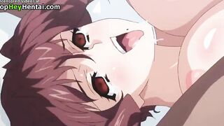 Hentai busty teacher in stockings gets big cumshot