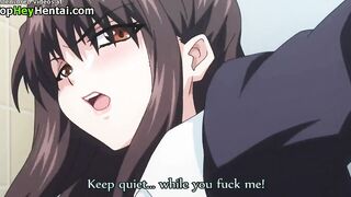 Hentai busty teacher in stockings gets big cumshot