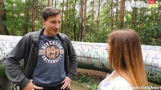DEUTSCHLANDREPORT - GERMAN DARK HAIR LULLU GUN OUTSIDE FUCKING INSIDE THE FOREST - AMATEUREURO